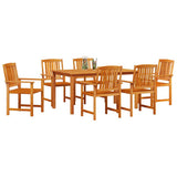 Garden Dining Set 7 pcs Brown Solid Acacia Wood 3375679