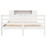 Bookcase Bed without Mattress White 140x190 cm Solid Wood Pine 3321849