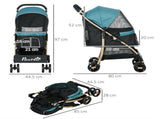 Pet Stroller for Small and Miniature Dogs, with Rain Cover - Dark Green T3398P349604