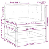 Corner Sofa with Cushions Impregnated Wood Pine 825547