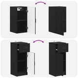 4 Piece Bathroom Cabinet Set UTRECHT Black Engineered Wood 3417973