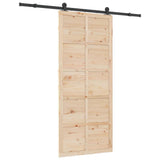 Sliding Door Brown 80 x 208 cm Solid Pine Wood 3381178