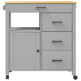 Kitchen Trolley MONZA 84x40x88.5 cm Solid Wood Pine 376110