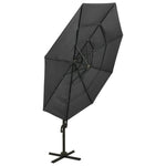 4-Tier Garden Parasol with Aluminium Pole Anthracite 3x3 m 313830