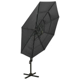 4-Tier Garden Parasol with Aluminium Pole Anthracite 3x3 m 313830