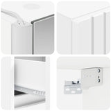 Bathroom Furniture Set 4 pcs White Engineered Wood and Glass 3407471