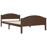 Bed Frame without Mattress Dark Brown Solid Pine Wood 120x200cm 322043
