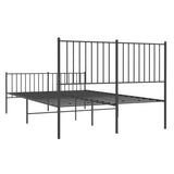 Metal Bed Frame without Mattress with Footboard Black 140x190cm 350882
