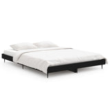 Bed Frame without Mattress Black 140x190 cm Engineered Wood 832278
