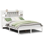 ZNTS Bookcase Bed without Mattress White 160x200 cm Solid Wood Pine 3322346