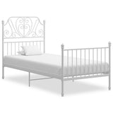 Bed Frame White Powder-coated metal Single Durable Bed Frame 324842