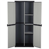 Garden Storage Cabinet with 3 Shelves Grey&Black 68x40x168 cm 340984