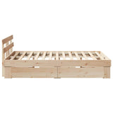 Bed Frame with Headboard Brown 120 x 200 cm Solid Pine Wood 3382277