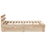 Bed Frame with Headboard Brown 140 x 190 cm Solid Pine Wood 3382280