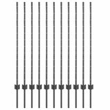 Embedded Fence Post 11 pcs Grey 160 cm Powder-Coated Steel 42006283