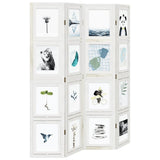 Room Divider 4 Panels White Solid Wood Paulownia 358690