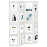 Room Divider 4 Panels White Solid Wood Paulownia 358690