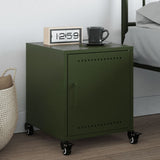 Bedside Cabinet Olive Green 36x39x43.5 cm Steel 846622