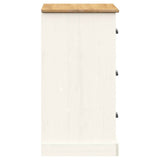 Sideboard with Drawers VIGO 78x40x75 cm White Solid Wood Pine 353200