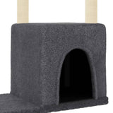 Cat Tree with Sisal Scratching Posts Dark Grey 97.5 cm 172051