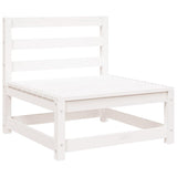 Garden Sofa with Footstool 2-Seater White Solid Wood Pine 837971