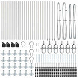 Fence Post with Concrete Base 26 pcs Silver Powder-Coated Steel 3350259