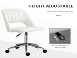 Armless Velvet-Feel Office Chair - Cream White T3398P340988
