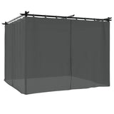 Gazebo with Curtains Anthracite 3x3 m Steel 4003918