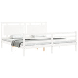 Bed Frame without Mattress White Super King Size Solid Wood 3194067