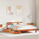 Bed Frame without Mattress Wax Brown 140x190 cm Solid Wood Pine 3309874
