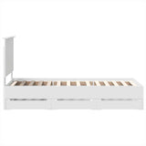 Bed Frame with Drawer White 75 x 190 cm Engineer Wood 3411166