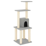 Cat Tree with Sisal Scratching Posts Light Grey 105 cm 171467