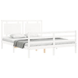 Bed Frame without Mattress White 160x200 cm Solid Wood 3194062