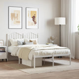 Metal Bed Frame without Mattress with Headboard White 120x200cm 373836