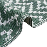 Outdoor Rug Chevron ARAKIL Green and White 400 x 300 cm 42003543