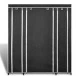 Cabinet Black Non-woven Fabric, Iron Collapsible Fabric Wardrobe 240495