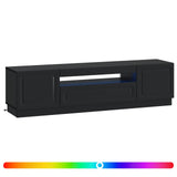 LED TV Cabinet Black Engineered Wood 897786