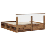 Bed Frame with Headboard Old Wood 200 x 200 cm Engineered wood 3407839