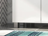 Freestanding Bathroom Cabinet, High Gloss Storage Cabinet with Doors and Adjustable Shelf, 60 x 30 x T3398P330430