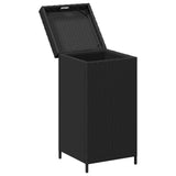 Outdoor Garbage Bin Black 40 x 40 x 80 cm Poly Rattan 42026888