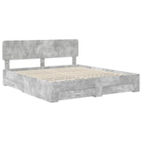 Bed Frame Concrete Grey 180 x 200 cm Engineered Wood 3412342