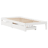 Bed Frame with Drawers without Mattress White 90x200 cm 3301943