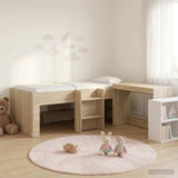 Kids'High Bed Frame with Desk 2 pcs Sonoma Oak Engineered Wood 3423456