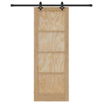 Sliding Door Manual Natural and black 78 x 211 cm 3333500