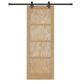 Sliding Door Manual Natural and black 78 x 211 cm 3333500