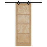 Sliding Door Manual Natural and black 78 x 211 cm 3333500