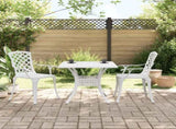 Bistro Set White Cast Aluminium Medium Durable Bistro Set 3216347