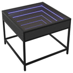 ZNTS Coffee Table with Infinity LED Black 50x50x41 cm 847677