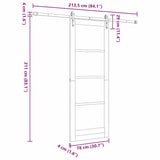 Sliding Door Manual ORKDAL Brown 78 x 211 cm Wood and metal 3332469