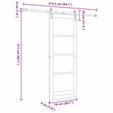 Sliding Door ORKDAL White 78 x 211 cm Solid Pine Wood 3333809